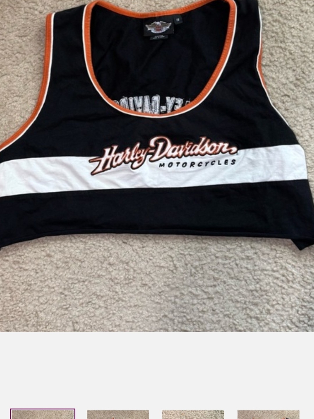Set Like New Harley-Davidson Women’s Black & White Logo Crop Tank & Set S/m